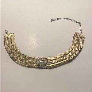 Elegant faux Gold Heart choker